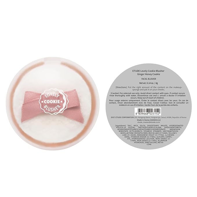 ETUDE Lovely Cookie Blusher #BE101 Ginger Honey Cookie 4g | Glowing & Natural Powder Blush with Long-Lasting Sebum Control | Easy Application | Puffy Cushion for a Lovely Makeup Look-VivaGrace Women