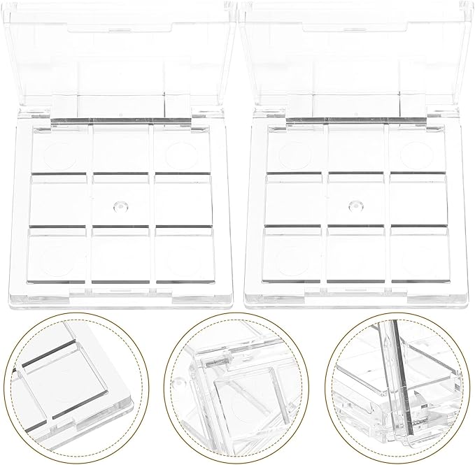 2pcs Empty Lipstick Palette Clear Lipstick Case Mini Highlighters Cross Body Bag Portable Makeup Organizer Storage Cases Sample Eye Shadow Plastic Empty Bracket Travel-VivaGrace Women