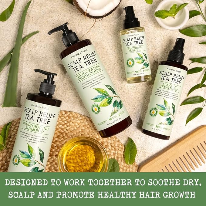 Tea Tree Shampoo For Men and Women, Deep Cleansing Sulfate-Free Formula - Relief for Dry Itchy Scalp - Infused with Tea Tree oil, Mint, Biotin and Vitamin E, 16.2oz-VivaGrace Women