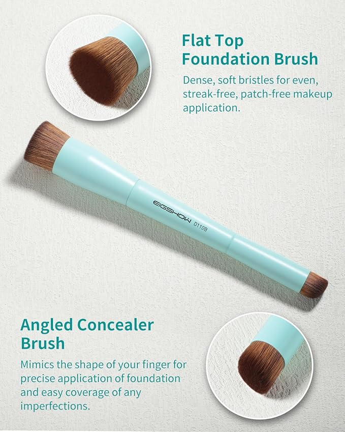 EIGSHOW Foundation and Concealer Brush, Dual Ended Makeup Brush For Flawless Foundation Coverage, Under Eye Concealer, Vegan & Cruelty-free (D110B)-VivaGrace Women
