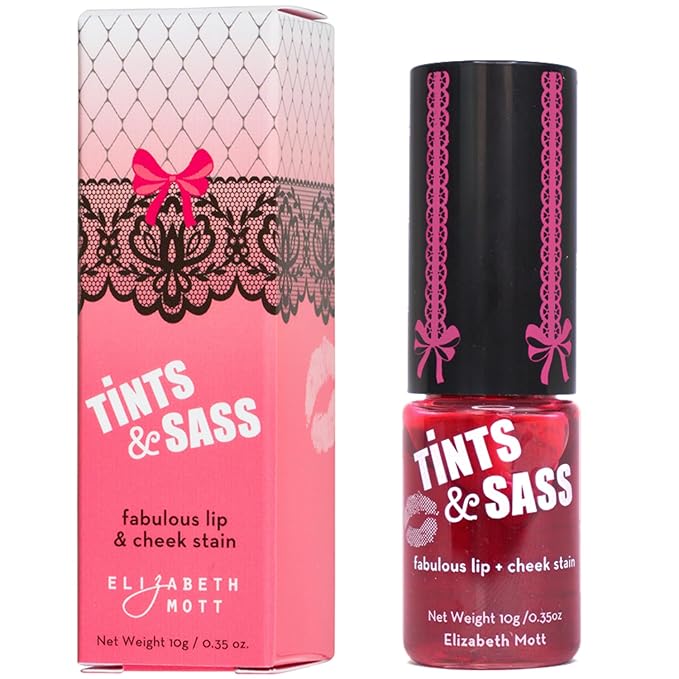Elizabeth Mott Tints & Sass Lip and Cheek Stain – Long-Lasting Rosy Pink Tint for Lips & Cheeks, Natural Buildable Color, Smudge-Proof, Lightweight, Cruelty-Free Makeup for All Skin Tones (10g/0.35oz)-VivaGrace Women