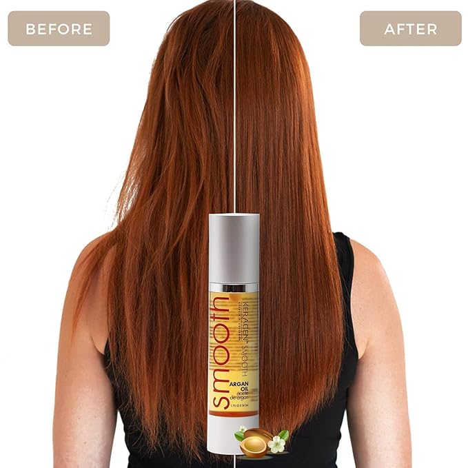KERAGEN - Nourishing Hair Serum for Dry Damaged Hair - Argan Oil for Hair Treatment - Brilliant Shine, Heat Protection with Paraben, Phthalate and Sulfate Free Formula (1.7 Oz)-VivaGrace Women