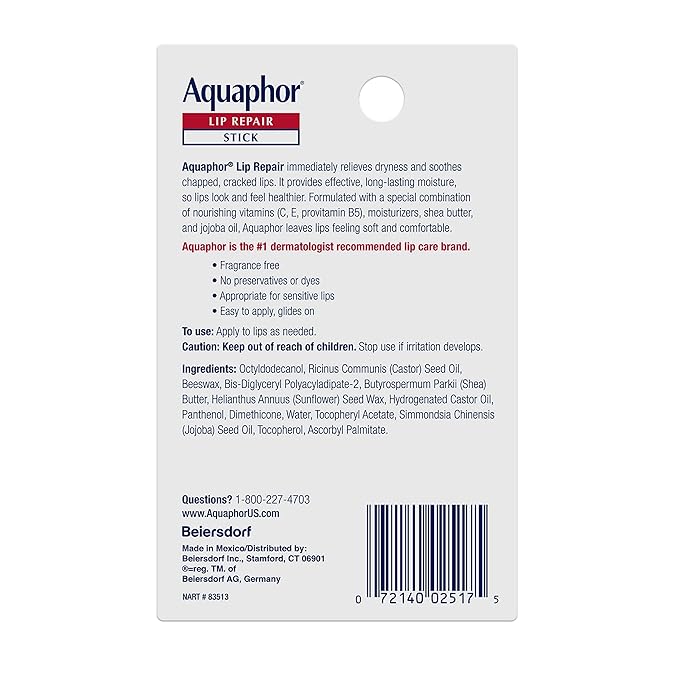 Aquaphor Lip Repair Stick, Lip Protectant, Moisturizing Lip Balm Multipack, 0.17 Oz, 2 Pack-VivaGrace Women