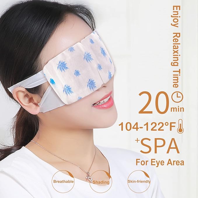 Qiai Self-Heating Steam Eye Mask 10 Packs for Better Sleep&Eye SPA|Reduce Dark Circles & Puffiness|Relief Eye Fatigue Dry&Itchy Eyes|Reduce Wrinkles|Heated Eye Mask Portable for Personal Care-VivaGrace Women