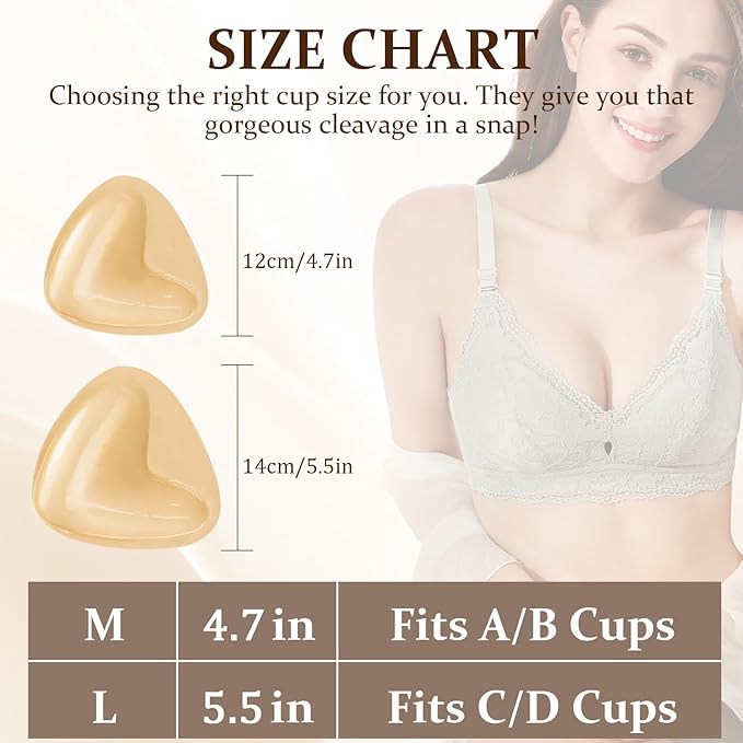 Sticky Bra Breast Enhancement, Sticky Bra Push Up Double Sided Bra Inserts Bra Pads for Bikini & Swimsuit Sport-VivaGrace Women