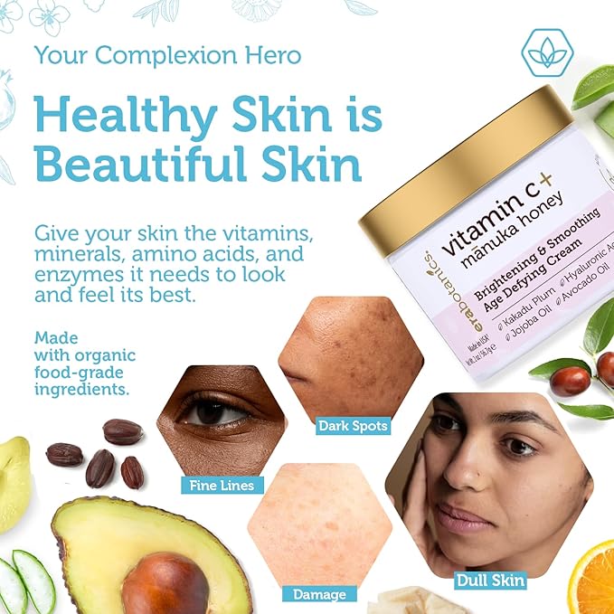 Advanced Vitamin C Face Cream - Brightening & Nourishing with Jojoba Oil, Kakadu Plum for Fine Lines, Wrinkles-VivaGrace Women