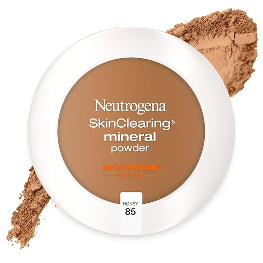 Neutrogena SkinClearing Mineral Acne-Concealing Pressed Powder Compact, Shine-Free & Oil-Absorbing Makeup with Salicylic Acid to Cover, Treat & Prevent Acne Breakouts, Honey 85,.38 oz-VivaGrace Women