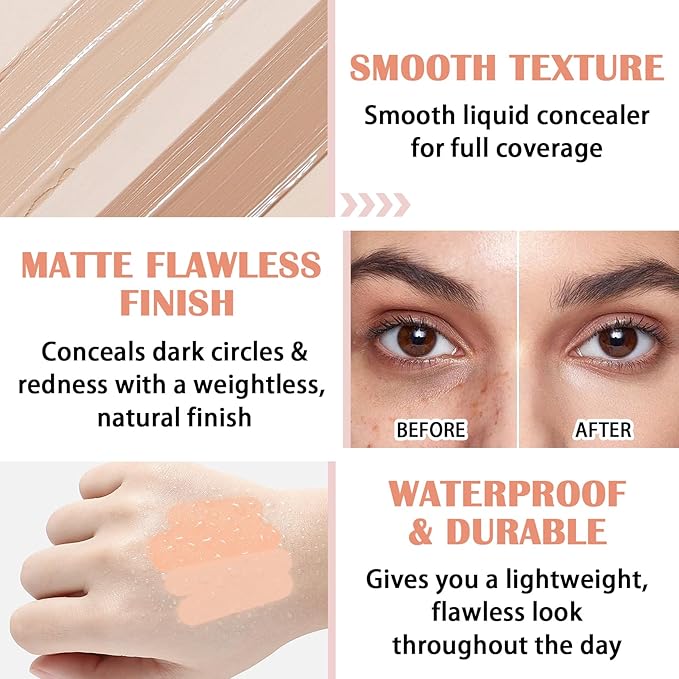 15 Colors Correcting Concealer Contour Palette,Cream Contour Makeup Palette with Brush,Contouring Liquid Foundation Concealer Palette Highlighting Makeup Kit for Conceals Dark Circles,Blemish-VivaGrace Women