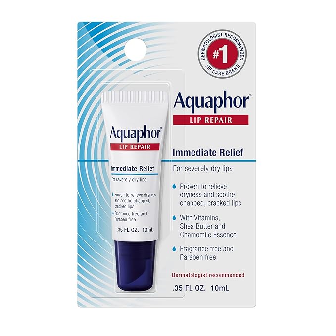 Aquaphor Lip Repair Ointment - Long-lasting Moisture to Soothe Dry Chapped Lips - .35 fl. oz. Tube-VivaGrace Women