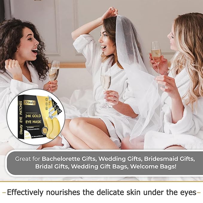 Eakroo 30 Pairs Golden Under Eye Patches, 24k Gold Under Eye Mask Eye Patches for Puffy Eyes, Eye Masks for Dark Circles and Puffiness, Reduces Wrinkle, Fine Lines and Eye Bags, Nourish Skin-VivaGrace Women