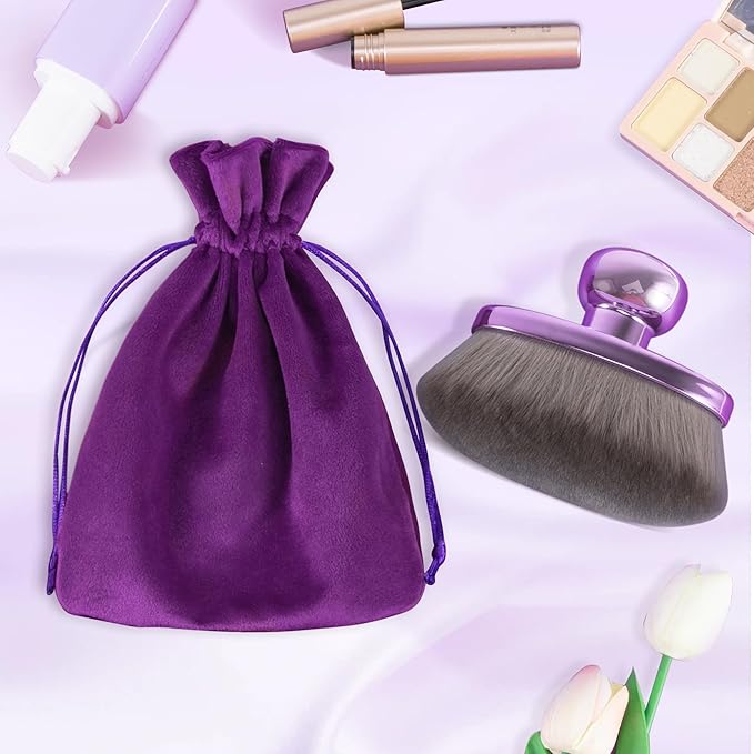 Extra Large Body Makeup Brush For Self Tanner, Leg Makeup &Bronzer Blend,116mm Oval-headed Kabuki Brush Provides More Even &Pretty Application, Sunscreen Face& Back Makeup Brush, Wet&Dry Use- Purple-VivaGrace Women