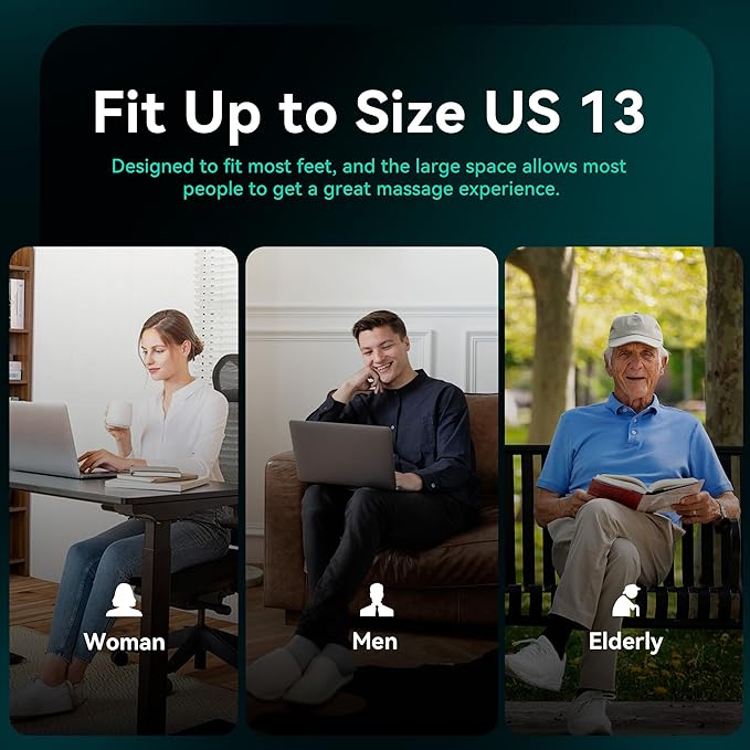 Snailax Foot Massager with Heat Compression Vibration Shiatsu Feet Massager for Plantar Fasciitis Neuropathy, Remote Control, Up to Size 13, Gifts for Dad, Mom Heated Foot Warmer-VivaGrace Women