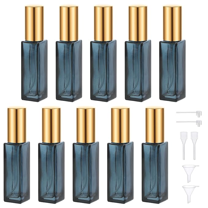 Segbeauty Atomizer Sprayer for Perfume, 10 Packs Glass Perfume Bottles Empty, 10ML Travel Refillable Perfume Bottle Portable Sprayer Atomizer Travel Accessory Toiletries Cosmetic Dispenser Bottle-VivaGrace Women