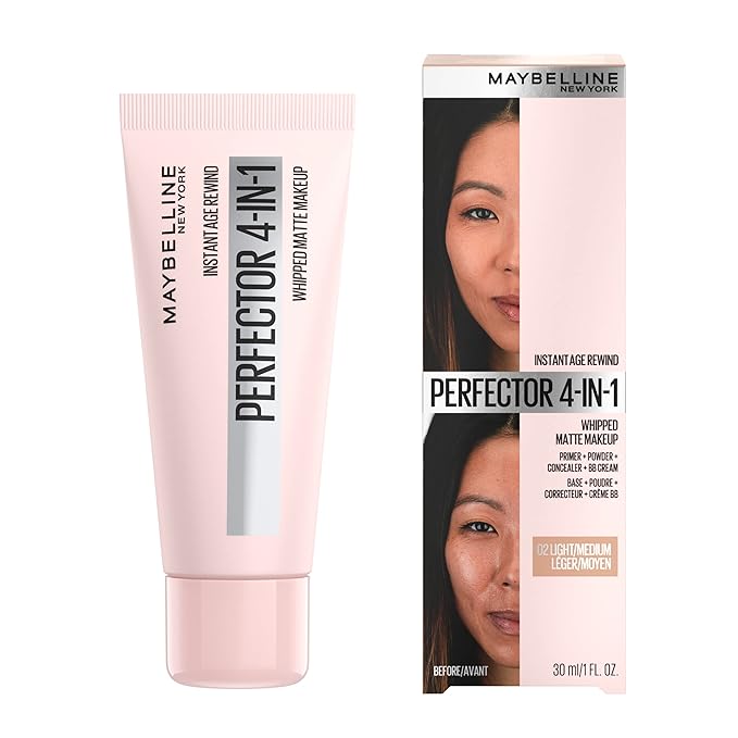 Maybelline Instant Age Rewind Instant Perfector 4-In-1 Matte Makeup, 02 Light/Medium, 1 Count-VivaGrace Women