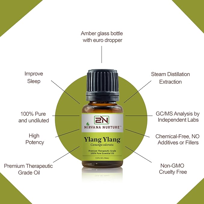 Ylang Ylang Essential Oil 100% Pure Premium Therapeutic Grade, Undiluted - Aromatherapy Diffuser for Calm and Relaxation, Skin Care, Hair Care-VivaGrace Women