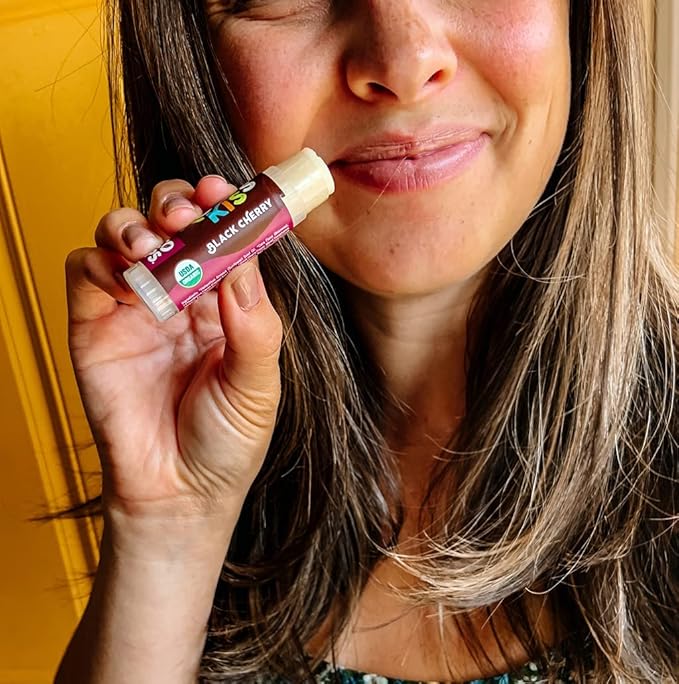 Eco Lips Mongo Kiss Organic Lip Balm 4 Pack Blood Orange, Yumberry, Strawberry Lavender, Black Cherry - 100 Percent USDA Organic - Soothe, Moisturize Dry-VivaGrace Women