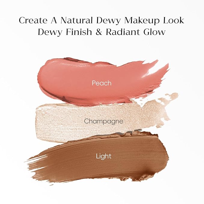 Trio Contour Sticks Set, Highlighter Stick & Bronzer Stick & Blush Stick for Cheek+Lip,Highlight and Contour to Create a Natural Dewy Makeup Look for Light| Set of 45g/1.6fl.oz-VivaGrace Women