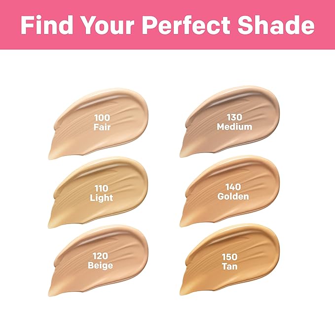 Almay Skin Perfecting Healthy Biome Foundation Makeup with Prebiotic Complex SPF 25, Hypoallergenic, -Fragrance Free, 100 Fair, 1 fl. oz.-VivaGrace Women