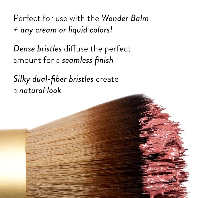 LAURA GELLER NEW YORK The Wonder Brush, Makeup Brush with Wooden Handle, Apply The Wonder Balm, Cream & Liquid Blush, Even Application and Blending-VivaGrace Women