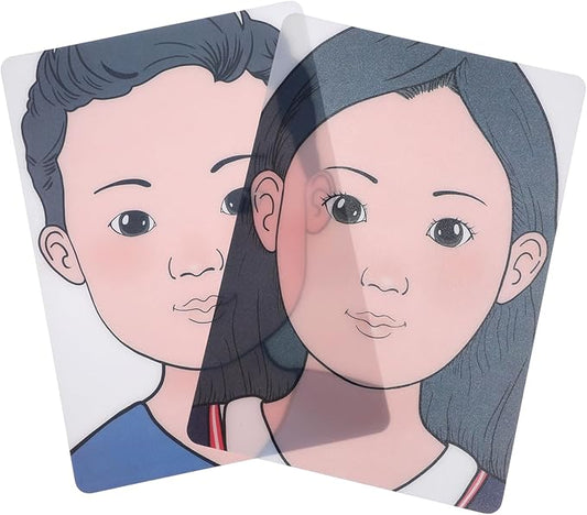 ADOCARN 2pcs Makeup Practice Board Makeup Training Face Colored Makeup Template Painting Exercise Template Cosmetic Makeup Template Eyelid Face Board Double Eyelid Plastic Child Face Paint-VivaGrace Women