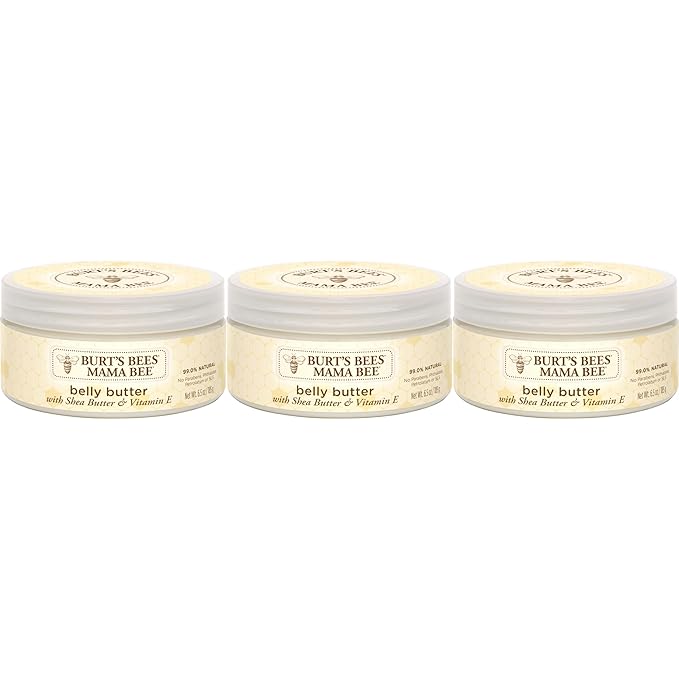 Burt's Bees Mama Belly Butter Stretch Mark Cream for Pregnancy Massages Body & Reduces Scar Appearance, Prenatal & Postnatal Tummy Skin Care, Shea Butter & Vitamin E Rich Formula, 6.5 Oz (Pack of 3)-VivaGrace Women