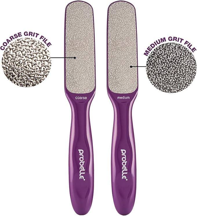 Probelle Double Sided Multidirectional Nickel Foot File Callus Remover - Immediately Reduces calluses and Corns to Powder for Instant Results, Safe Tool (Purple)-VivaGrace Women