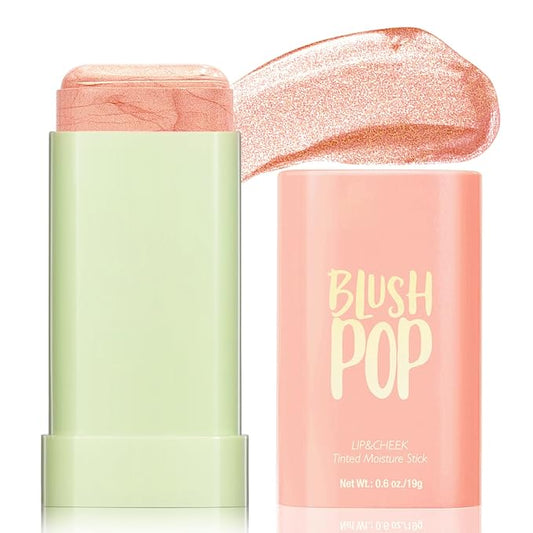 Highlighter Makeup Stick - Blush Highlighters Makeup Stick for Face & Body, Natural Silky Shimmer Highlight, Bendable Long Lasting Highlighter Wand, Cream Korean Highlighter (Rose Gold)-VivaGrace Women