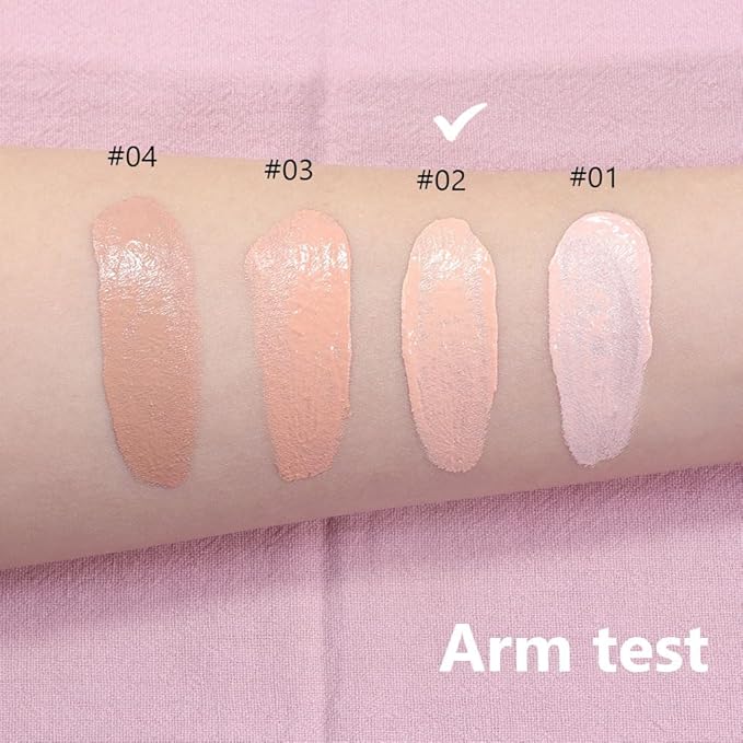 2 Pack Liquid Foundation Cream with Foundation Brush for Face Makeup,Durable Full Coverage Matte Concealer Make Up,Oil Control & Waterproof Base Primer -1 Fl.Oz (#02)-VivaGrace Women