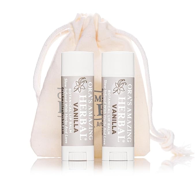 Soothing Natural Vanilla Lip Balm, Beeswax Lip Balm, Calendula Lip Balm, Dry Cracked Lips, Perioral Dermatitis, Organic Coconut Oil No Synthetic Fragrance-VivaGrace Women