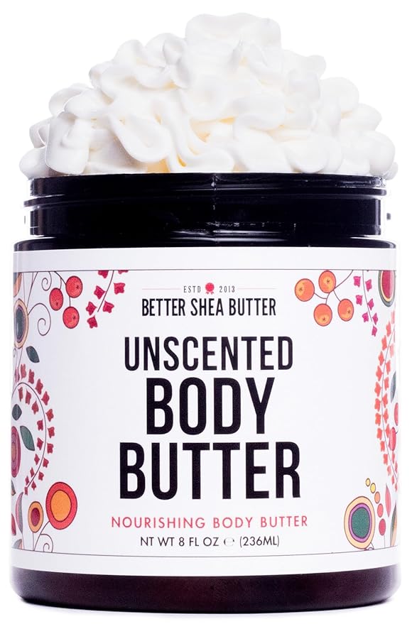 Unscented Body Butter for Dry Skin | with Raw Shea Butter and Jojoba Oil | Deep Moisturizer Safe for Sensitive Skin, Non Greasy, Fragrance Free | 8 oz-VivaGrace Women