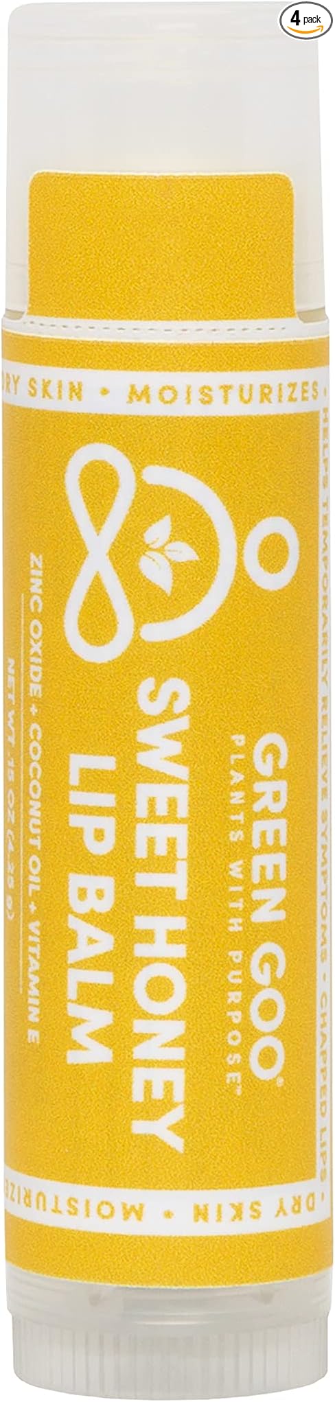 Green Goo All-Natural Lip Balm, Sweet Honey, 0.15-ounce Stick, 4-pack-VivaGrace Women