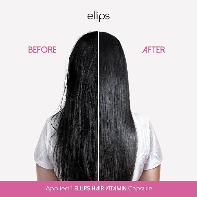 Hair Vitamin Smooth & Shiny - 50 Capsules, Heat Protectant Oil for Frizzy Hair - With Vitamin B5