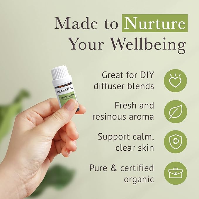 Pranarom USDA Certified Organic Frankincense Essential Oil (5ml), 100% Pure Undiluted Therapeutic Grade from Somalia for Aromatherapy, Diffuser, Skincare, Relaxation, Meditation-VivaGrace Women