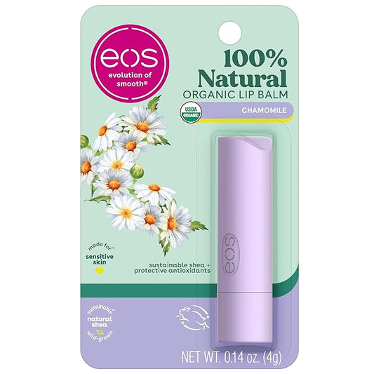eos 100% Natural & Organic Lip Balm Stick- Chamomile, All-Day Moisture, Cruelty-Free, 0.14 oz-VivaGrace Women