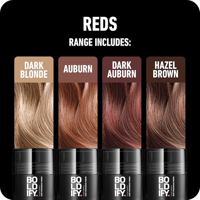 Boldify Hair Fibers Color Sample Kit - Fill In Thinning and Fine Hair for an Instantly Fuller, Thicker Look - 14 Shades for Women & Men - Reds-VivaGrace Women