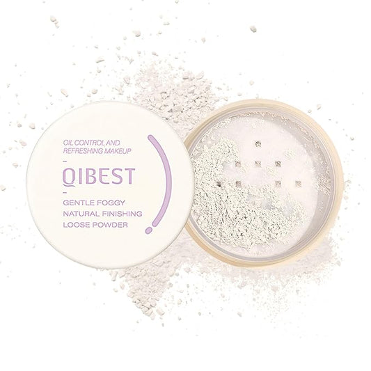 Setting Powder Loose Face Powder Lightweight Soft Smooth Brighten Minimizes Pores Long Lasting Oil Control Loose Powder Makeup For Matte Flawless Finish 01#Foggy White-VivaGrace Women