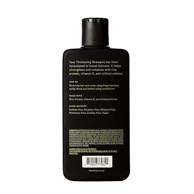 Hawthorne Men's Thickening Shampoo for Thinning Hair. Fight Hair Loss with Rice Protein & Vitamin E. Strengthens Hair Follicles to Reduce Breakage. Mint and Eucalyptus Scent. 8 fl. oz. 2-Pack.-VivaGrace Women