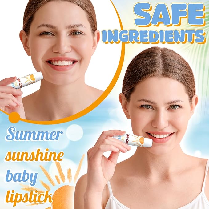 Dunzy 50 Pack Here Comes the Son Baby Shower Party Gifts Lip Balms Favors Bulk for Guests Boys Girls Gender Reveal Favors Baby Shower Game Prizes Souvenirs Goodie Bags Stuffers Thank You Gifts-VivaGrace Women