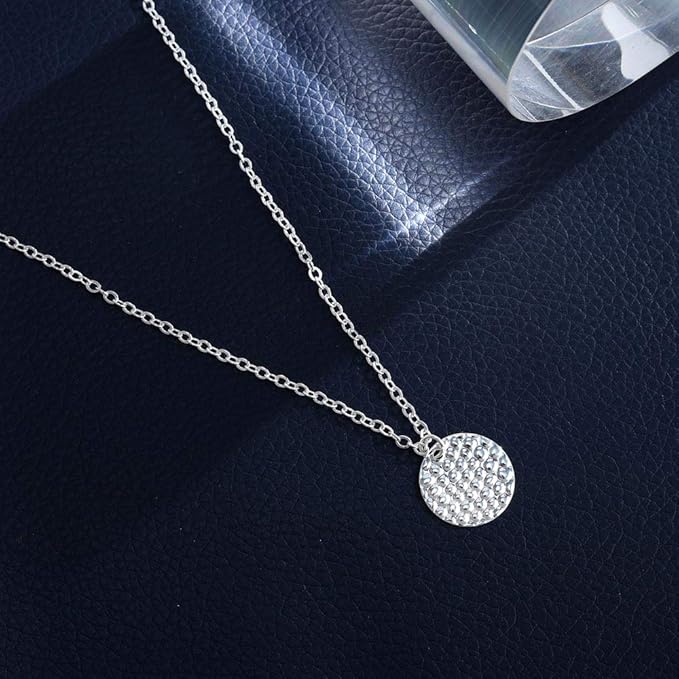 Boho Layering Disc Pendant Necklace Silver Jesus Choker Necklaces Beaded Chain Jewelry Adjustable for Women and Girls-VivaGrace Women