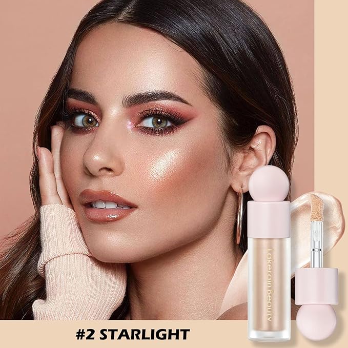 Erinde 2 Colors Liquid Highlighter and Blush Set, Natural Matte Face Blush, Natural Glossy Liquid Illuminator for Face and Body, Lightweight Blendable Silky Smooth Texture, Cruelty-free-VivaGrace Women