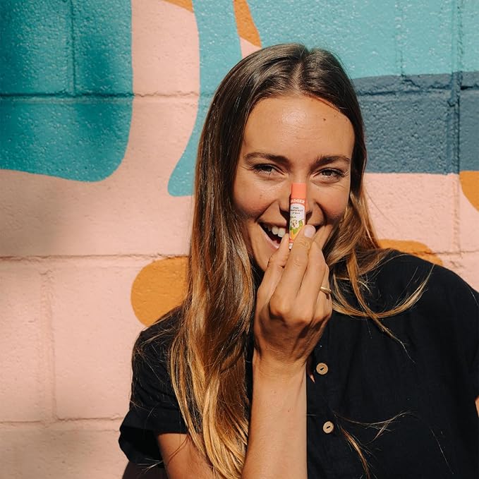 Badger - Classic Lip Balm, Pink Grapefruit, Made with Organic Olive Oil, Beeswax & Rosemary, Certified Organic, Moisturizing Lip Balm, 0.15 oz (4 Pack)-VivaGrace Women