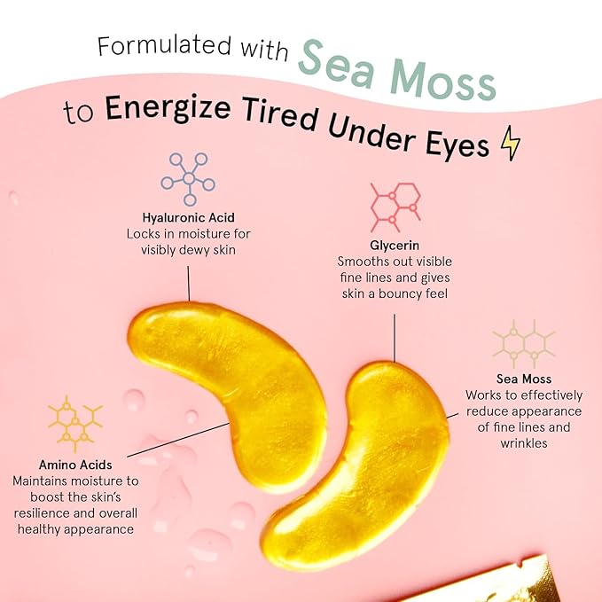 grace & stella Award Winning Under Eye Mask - Travel Essentials - Anniversary Gifts for Women - Gel Eye Patches for Dark Circles, Puffy Eyes, Wrinkles, Undereye Bags - Vegan Self Care (48 Pairs, Gold)