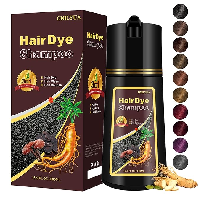 Wine Red Hair Dye for Men and Women, Hair Color Shampoo For Home Use, 16.9 Fl Oz Shampoo Para Canas (Wine Red)-VivaGrace Women