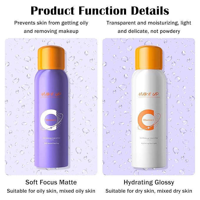 2PCS Makeup Setting Spray for Face,Waterproof Setting Spray for Makeup,Long Lasting Oil Control Finishing Holding Face Mist,Refreshing Hydrating Glossy and Matte Fixing Facial Mist Make Up Set A1-VivaGrace Women