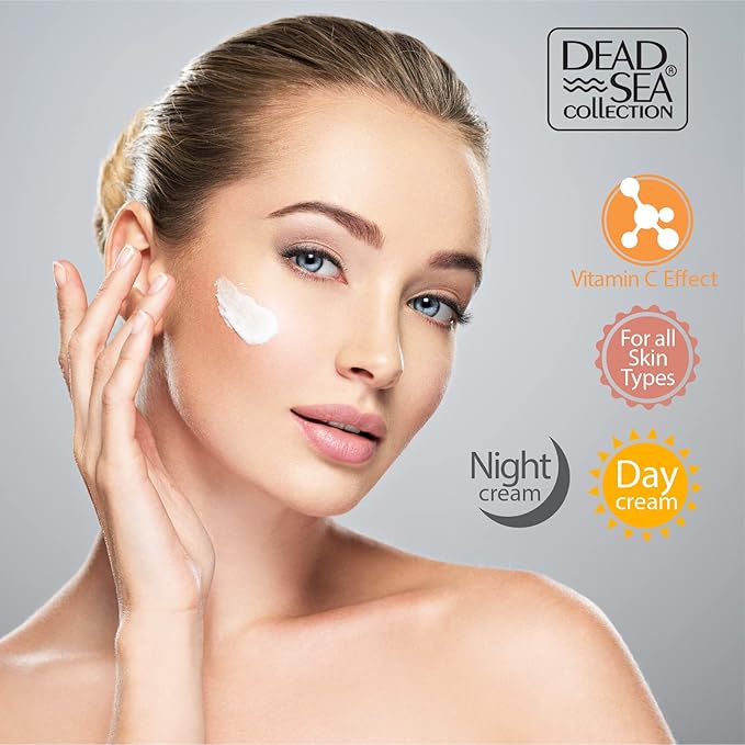 Dead Sea Collection Day and Night Cream Kit with Vitamin C - Anti-Wrinkle - Dead Sea Minerals - Nourishing, Moisturizer, Hydrating and Smoothing Face Cream (3.38 fl.oz)-VivaGrace Women