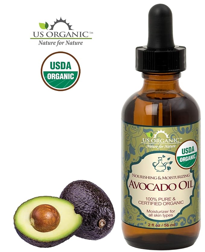 US Organic Avocado Oil Unrefined Virgin, USDA Certified Organic, 100% Pure & Natural, Cold Pressed, in Amber Glass Bottle w/Glass Eye dropper for Easy Application (2 oz (Small))-VivaGrace Women