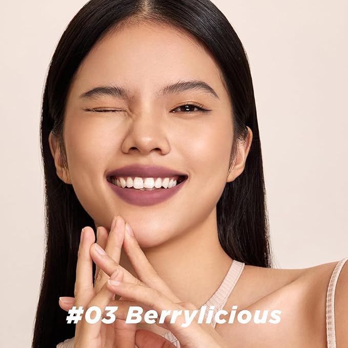 ITY Velvet Matte Finish Lip Stain-Mousse Textured Lip Clay, Nude Shade, Conceals Lip Lines, Rich Pigment Lip Tint Lipsticks, 0.14 oz (4g) in Berrylicious-VivaGrace Women