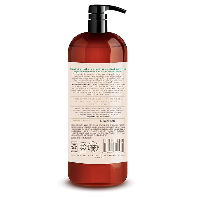 Soapbox Tea Tree Shampoo and Conditioner Set, Scalp Balancing with Tea Tree Oil, Jojoba Oil, Aloe and Shea Butter to Clean and Purify for All Hair Types, 1 Liter Each (Pack of 2)-VivaGrace Women