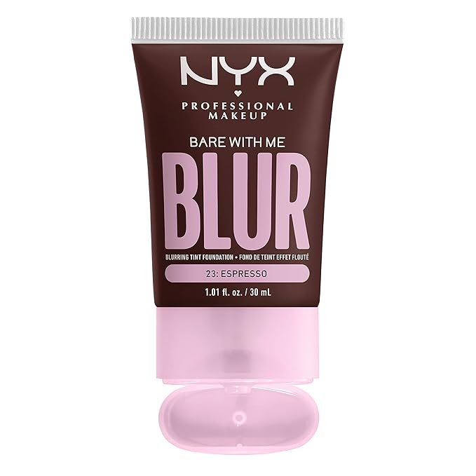 NYX PROFESSIONAL MAKEUP Bare With Me Blur Skin Tint Foundation Make Up with Matcha, Glycerin & Niacinamide - Espresso-VivaGrace Women