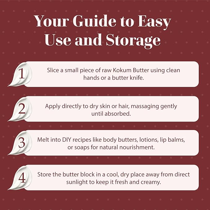 era of nature Kokum Butter Raw - 8 oz (1/2lb) – Natural Butter for Body Butters, Lotion Bars, Lip Balm, Soap Making – Blends Well with Shea or Cocoa Butter – For Stretch Marks, Scars, Pregnancy Care-VivaGrace Women